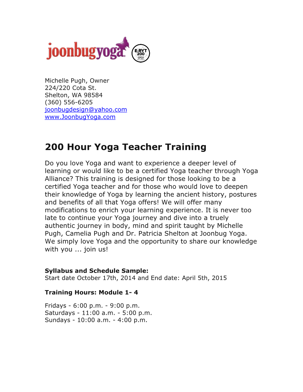 200 Hour Yoga Teacher Training