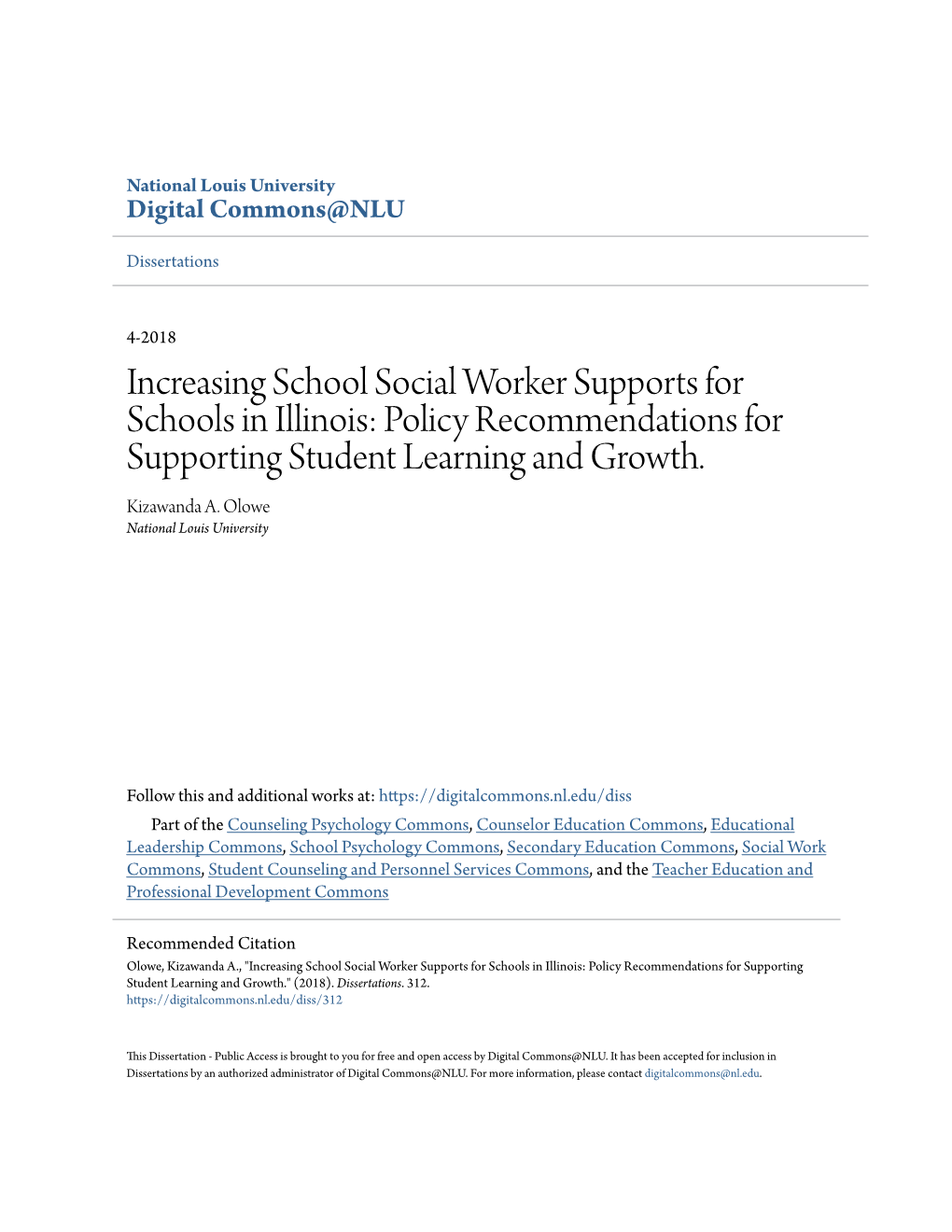 Increasing School Social Worker Supports for Schools in Illinois: Policy Recommendations for Supporting Student Learning and Growth