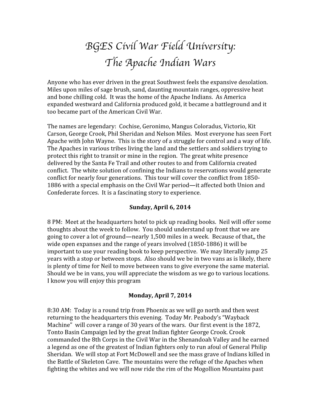 The Apache Indian Wars