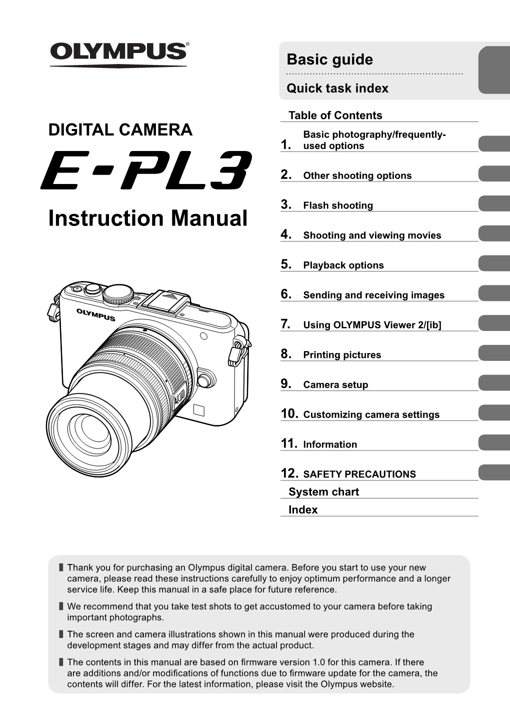 E-PL3 Instruction Manual