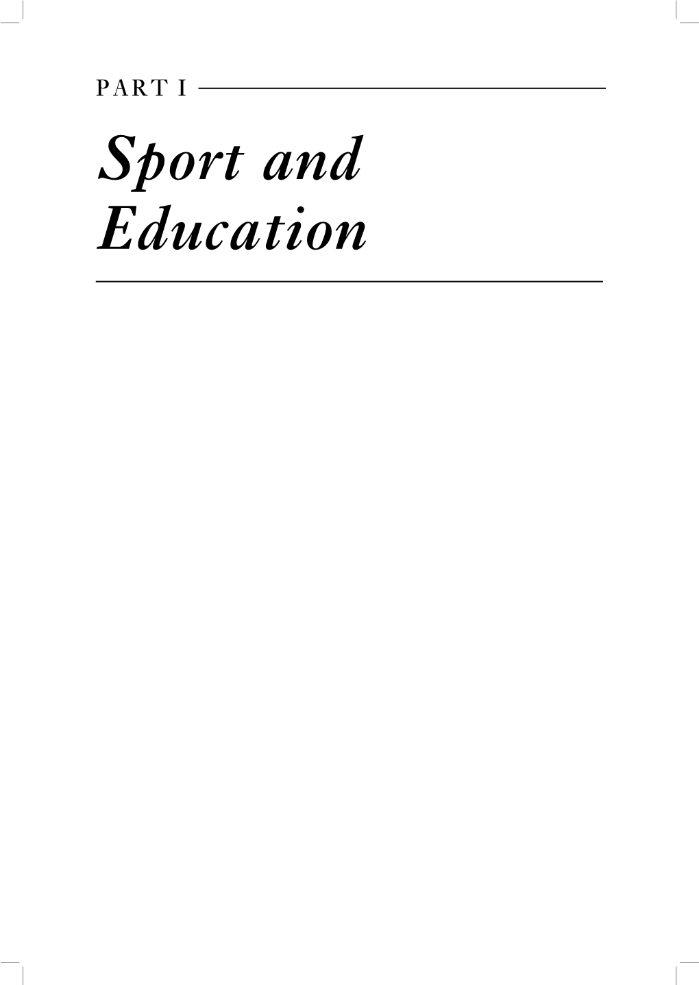 Sport and Education