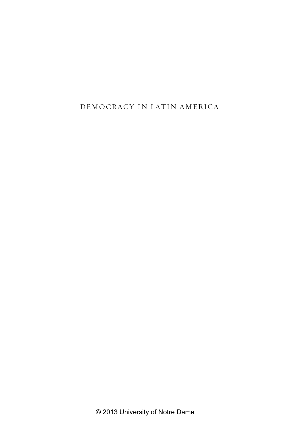 Democracy in Latin America