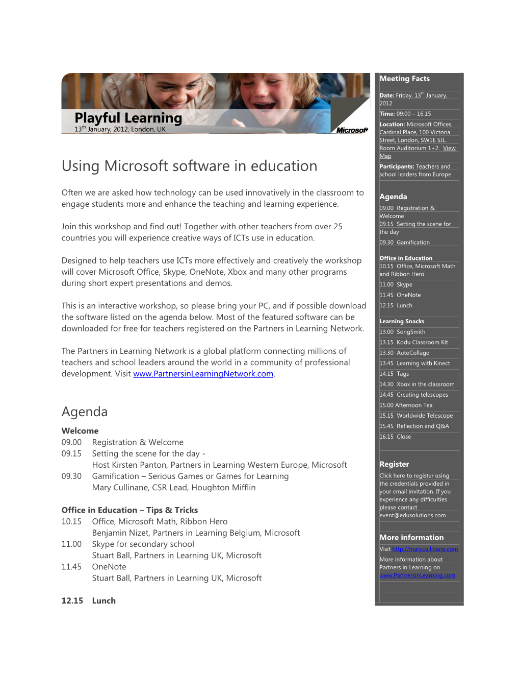 Using Microsoft Software in Education Participants: Teachers and School Leaders from Europe
