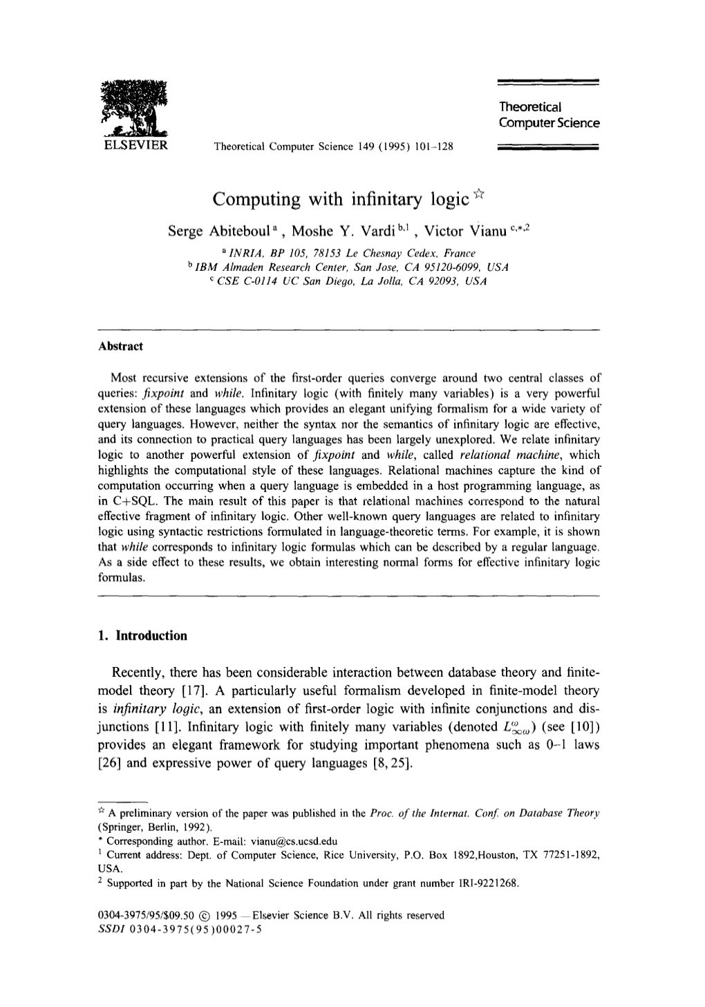 Computing with Infinitary Logic *