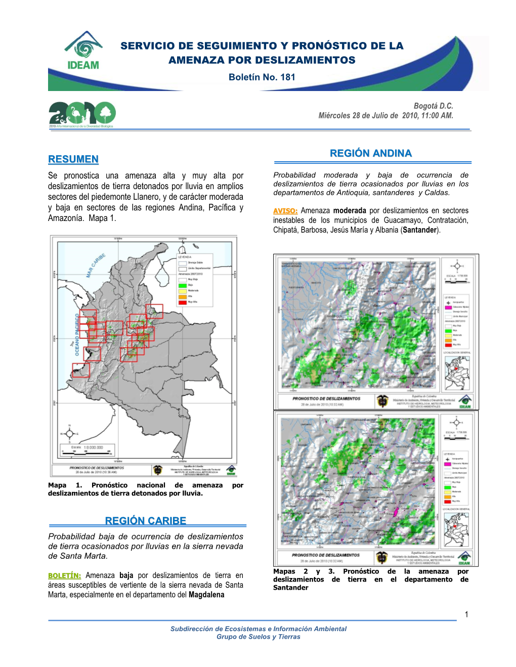 Servicio De Vigilancia Y Pronóstico De La Amenaza