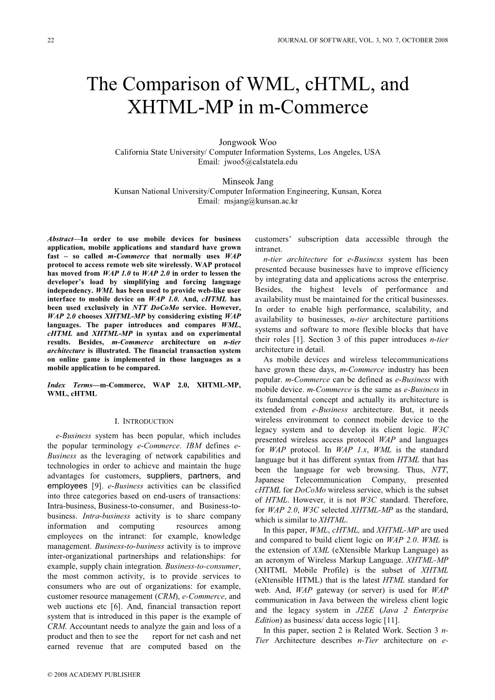 The Comparison of WML, Chtml, and XHTML-MP in M-Commerce