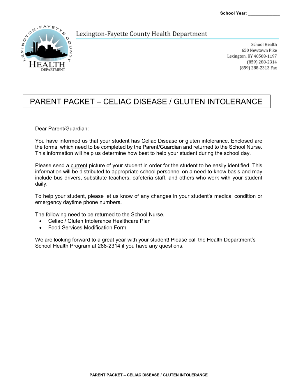 Celiac Disease / Gluten Intolerance