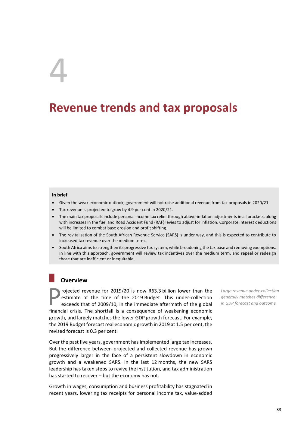 Chapter 4: Revenue Trends and Tax Proposals