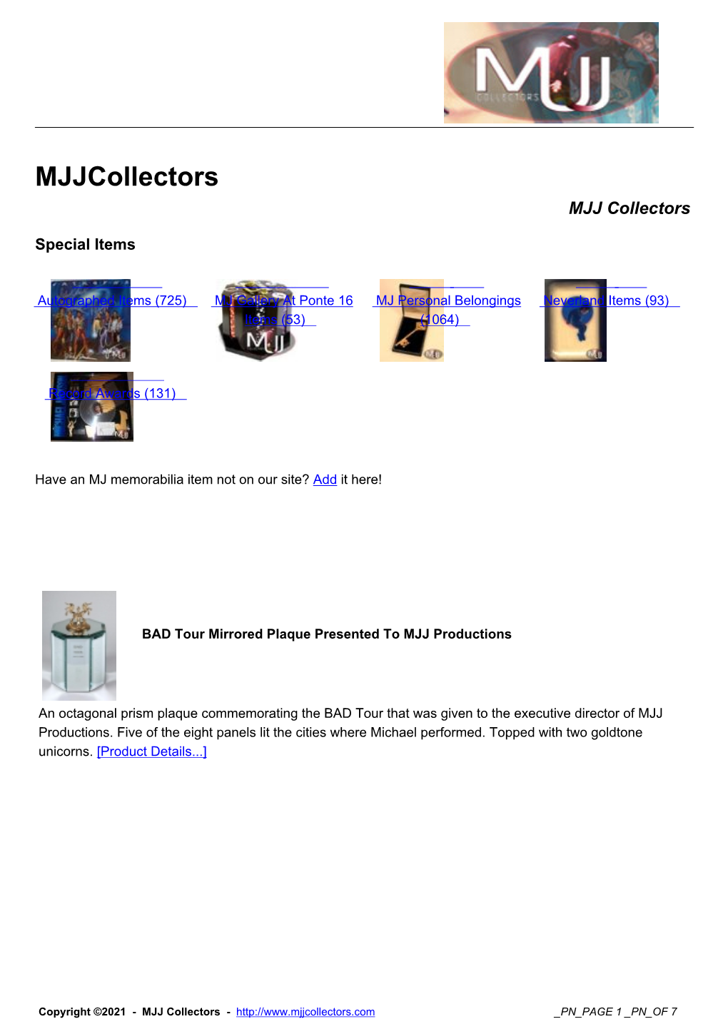 Mjjcollectors MJJ Collectors