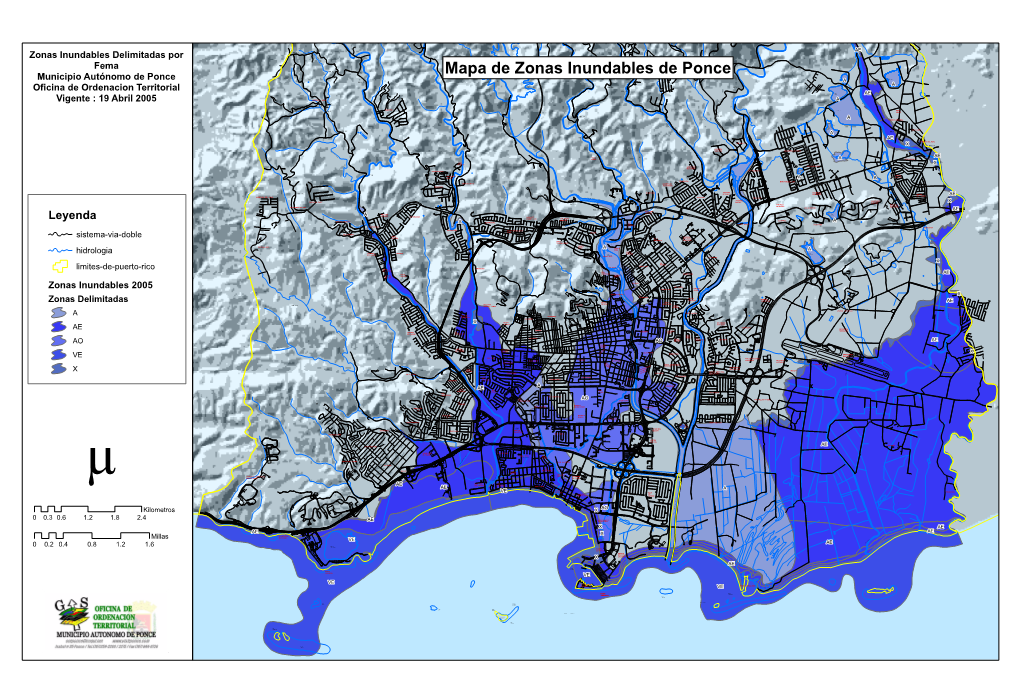 Mapa De Zonas Inundables De Ponce Municipio Autónomo De Ponce KM