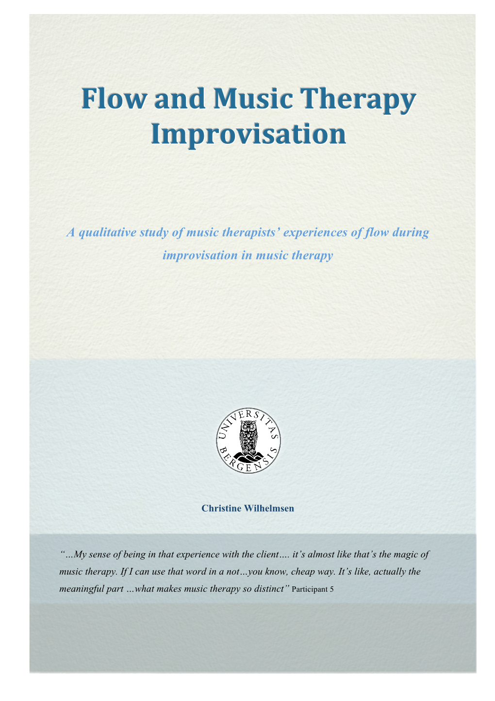 Flow and Music Therapy Improvisation Are Related
