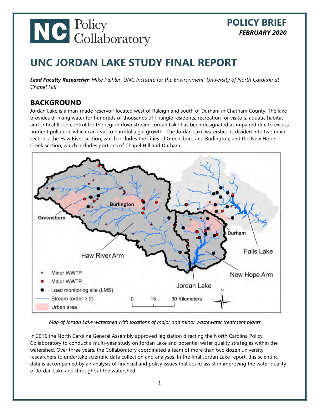 Unc Jordan Lake Study Final Report