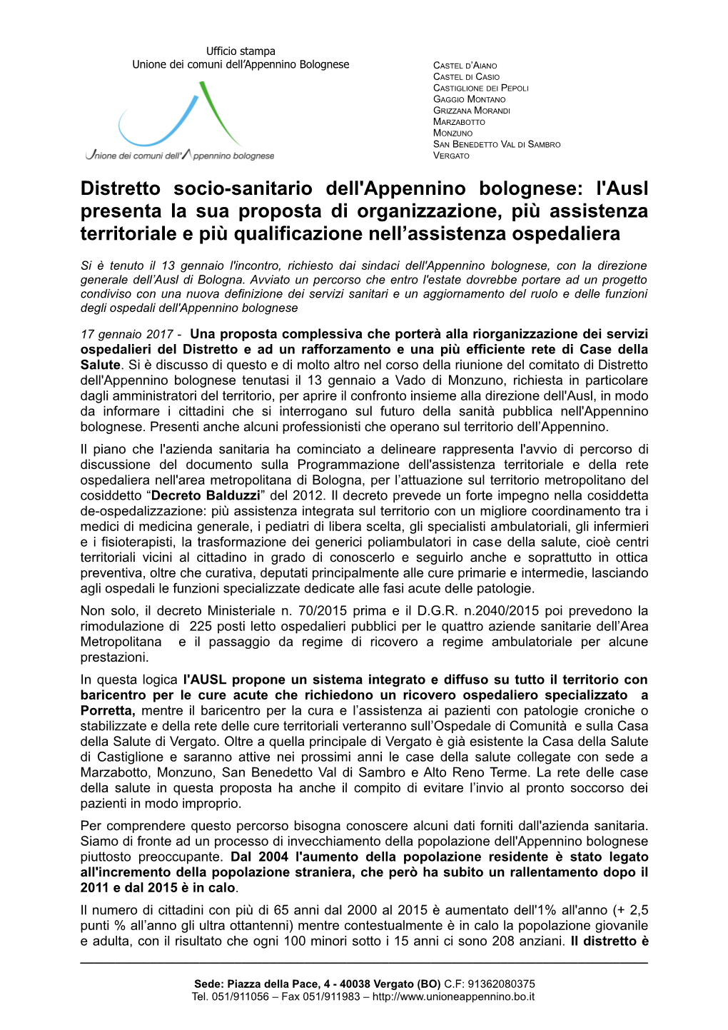 Distretto Socio-Sanitario Dell'appennino Bolognese