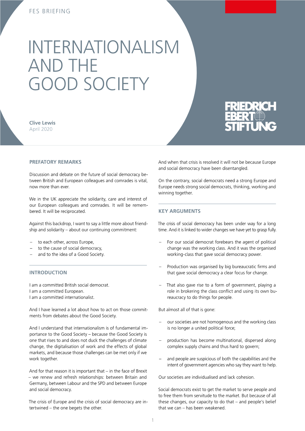 Internationalism and the Good Society