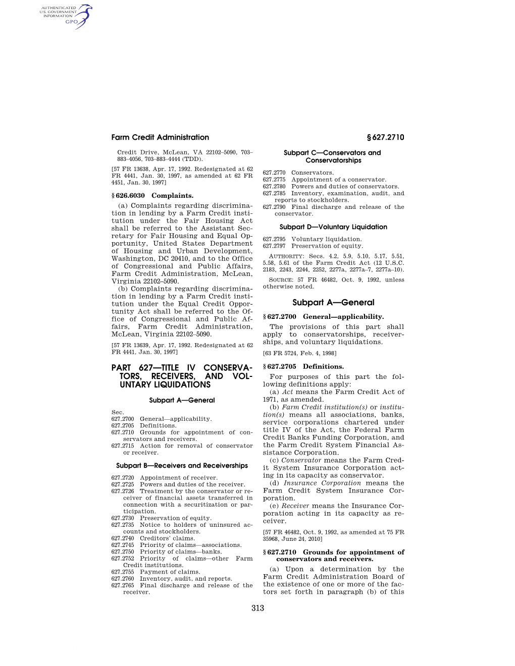 321 Subpart C—Conservators and Conservatorships
