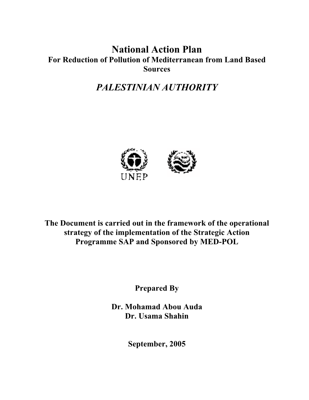 National Action Plan for Reduction of Pollution of Mediterranean from Land Based Sources