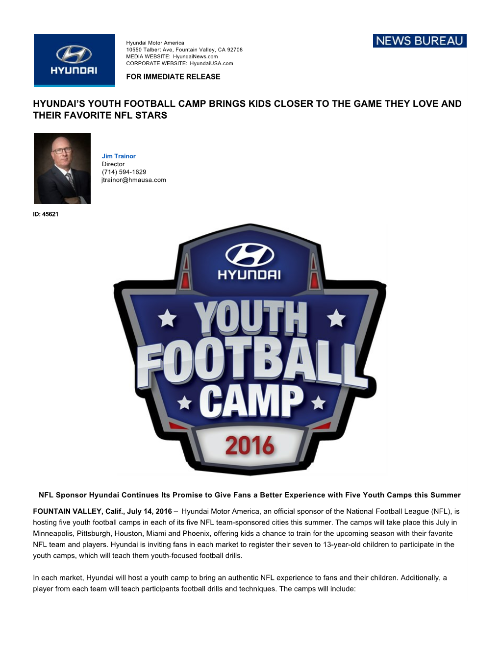 Hyundai's Youth Football Camp Brings Kids Closer To