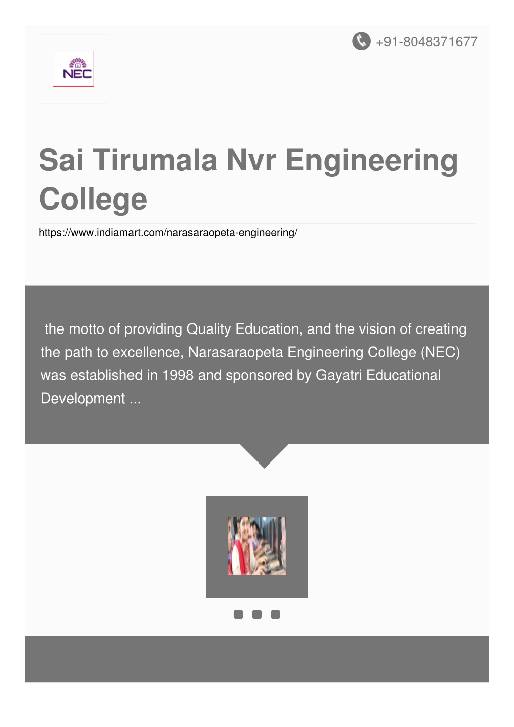 Sai Tirumala Nvr Engineering College