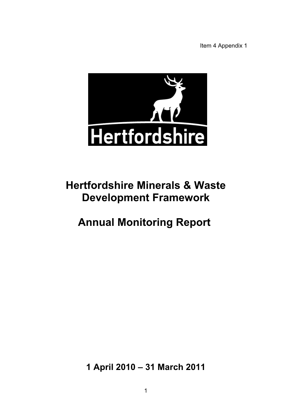 Hertfordshire Minerals & Waste Development Framework