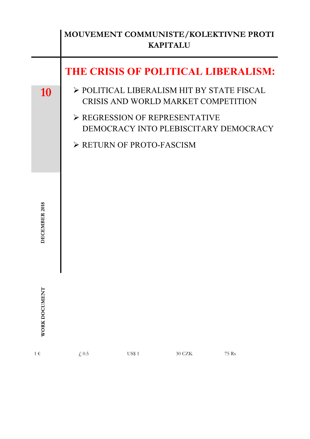 The Crisis of Political Liberalism