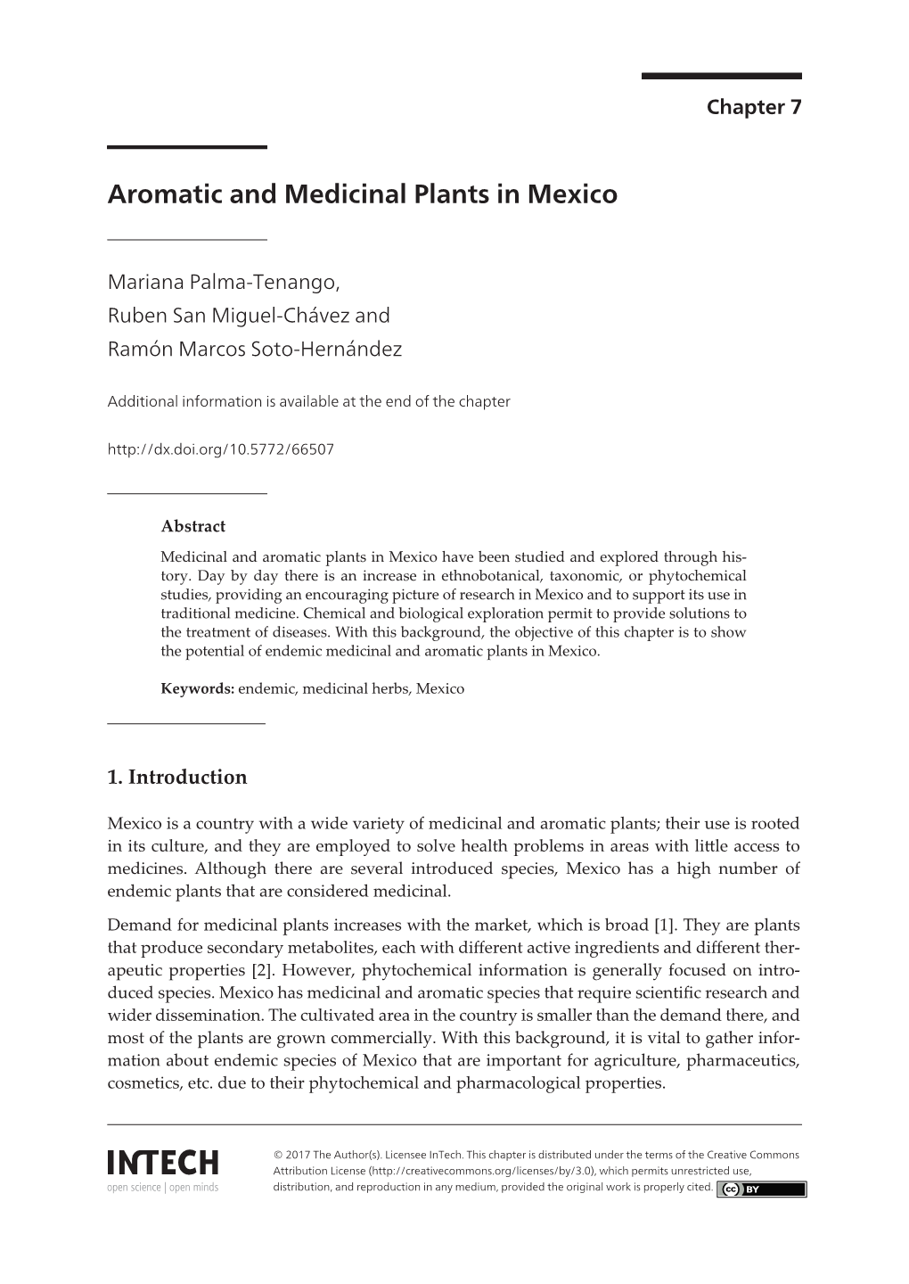 Aromatic and Medicinal Plants in Mexico Aromatic and Medicinal Plants in Mexico
