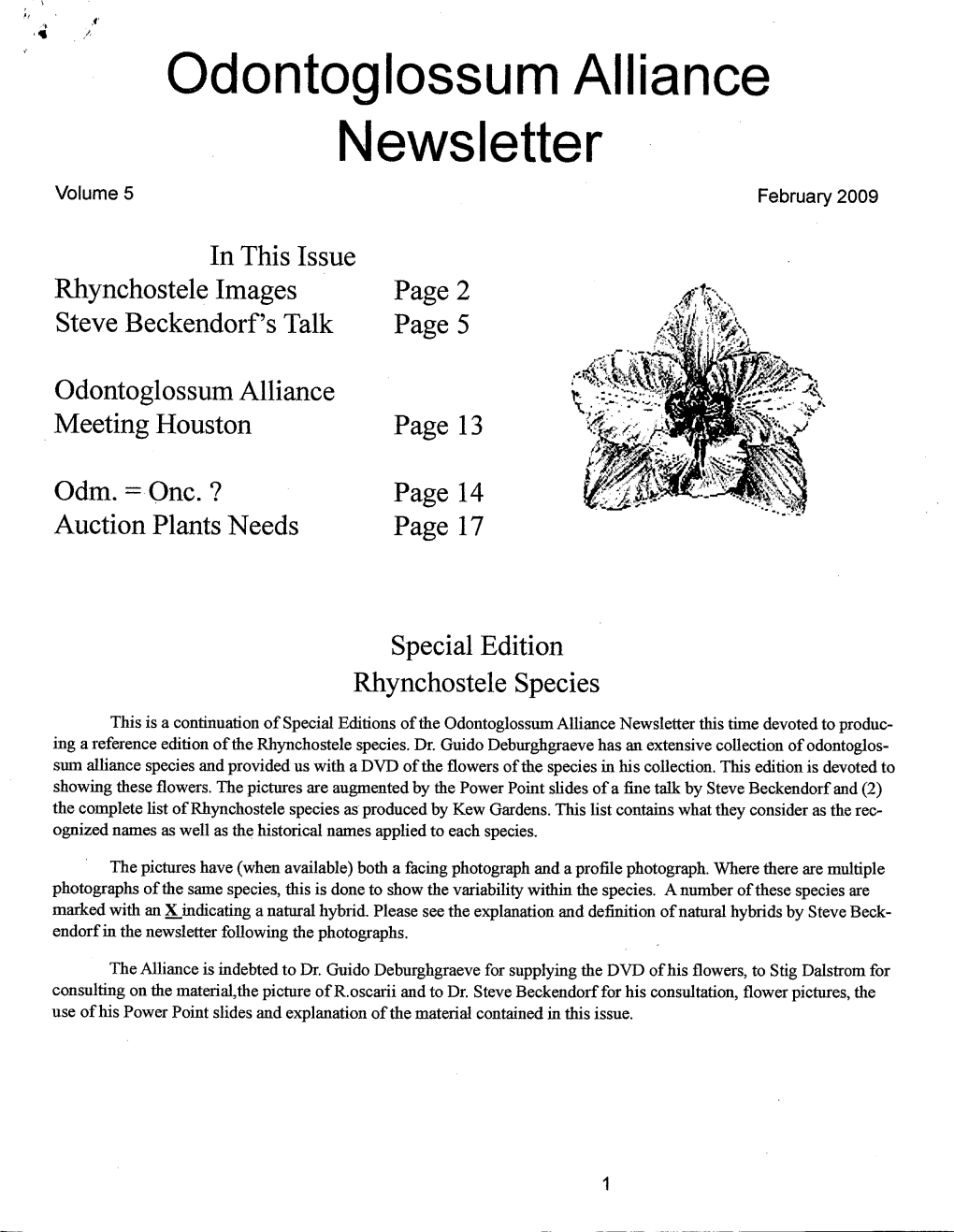 February 2009 Newsletter