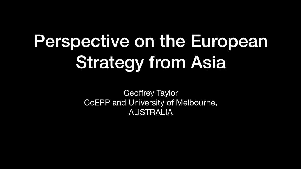 Geoffrey Taylor Coepp and University of Melbourne, AUSTRALIA