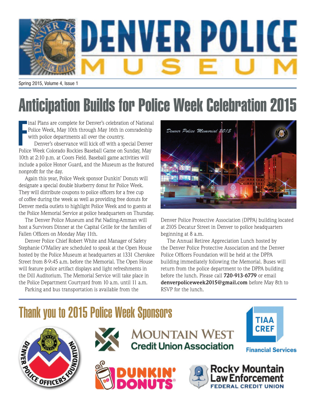 Anticipation Builds for Police Week Celebration 2015 N Program