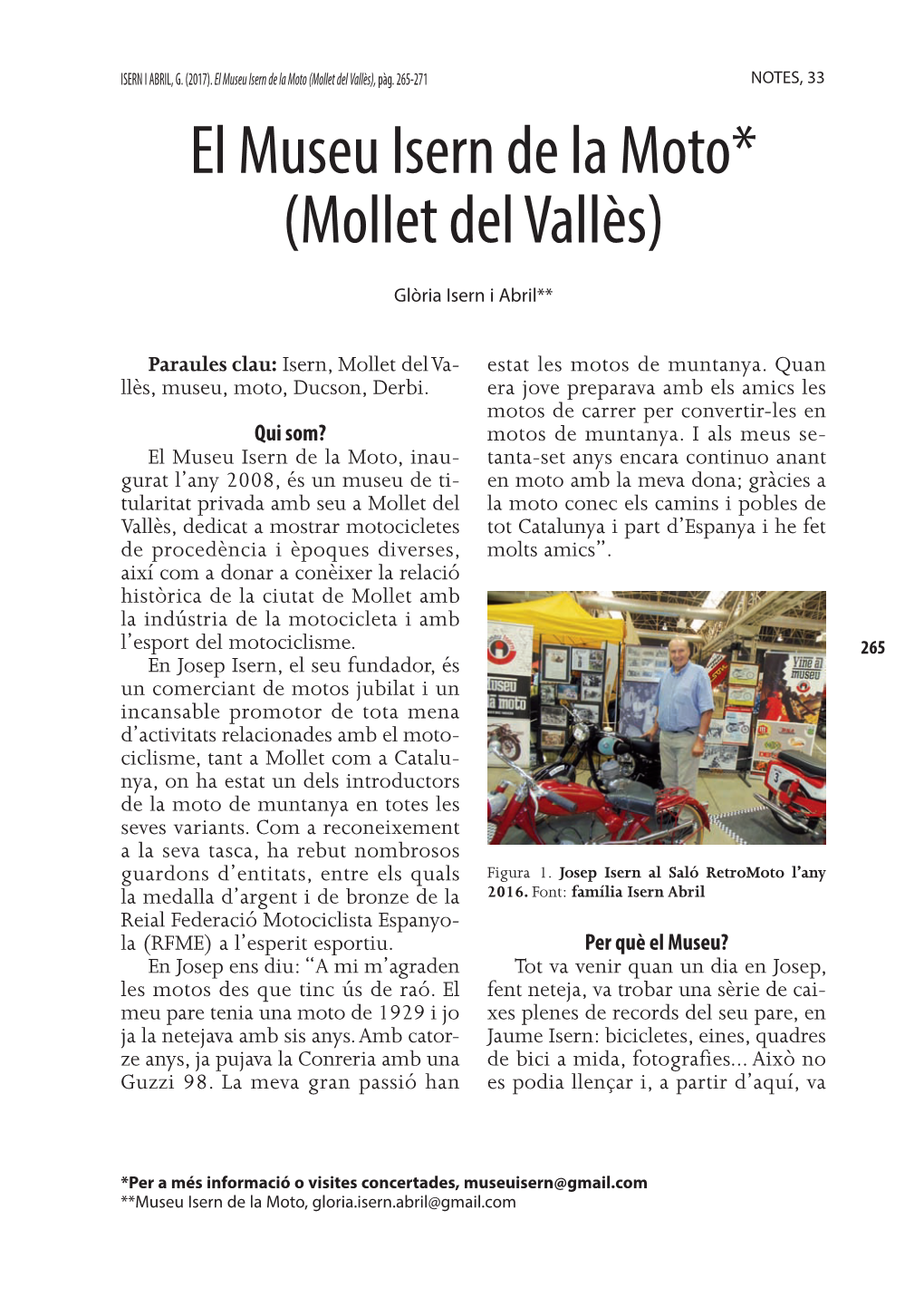 El Museu Isern De La Moto (Mollet Del Vallès), Pàg