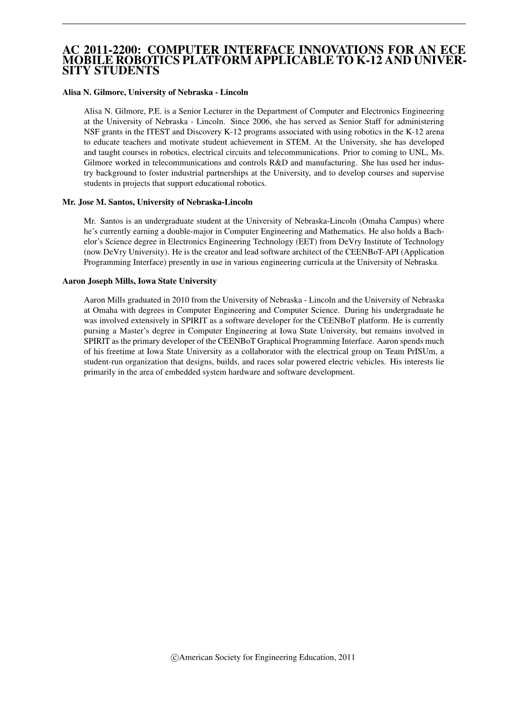 Computer Interface Innovations for an Ece Mobile Robotics Platform Applicable to K-12 and Univer- Sity Students