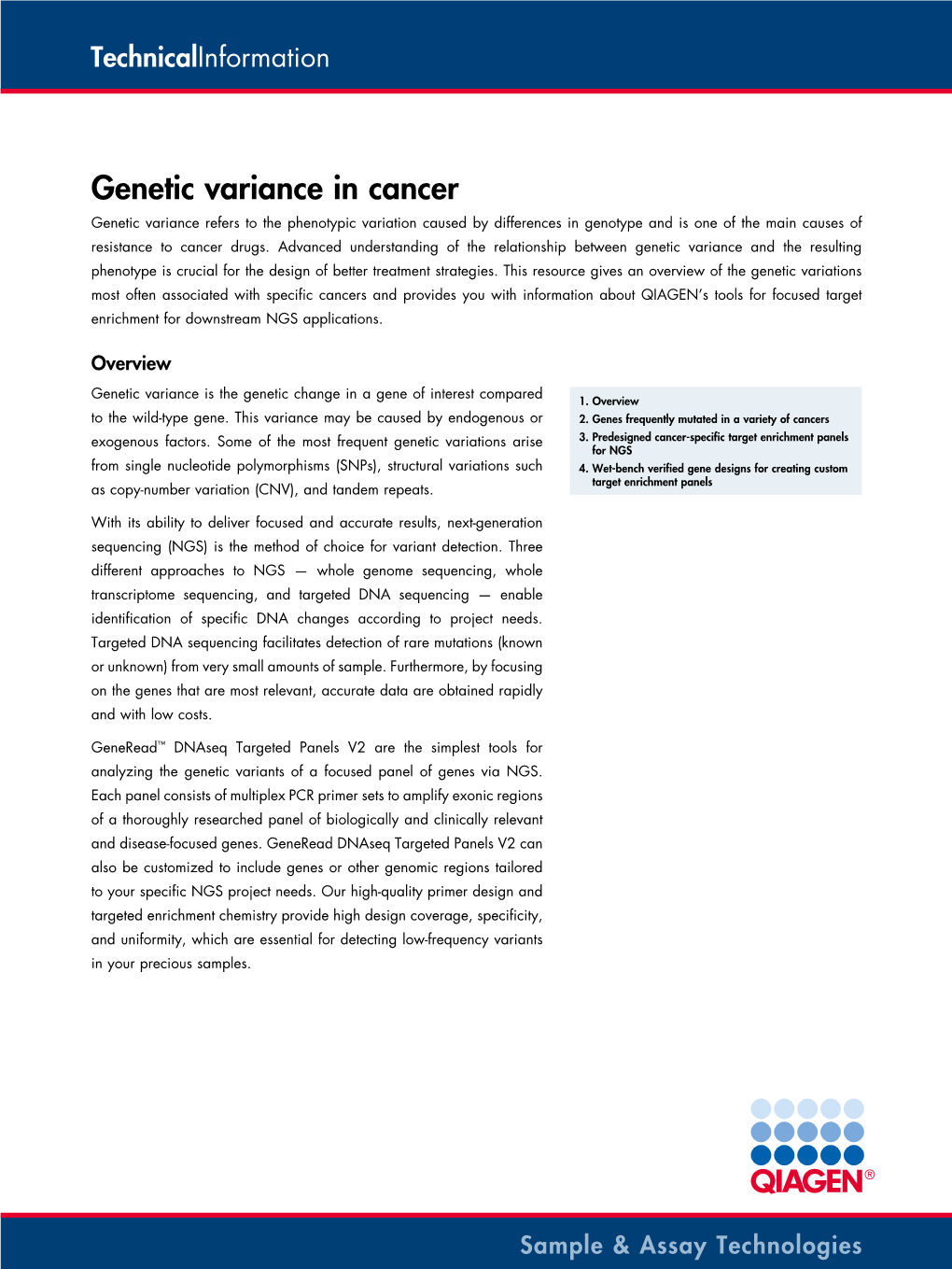 Genetic Variance in Cancer
