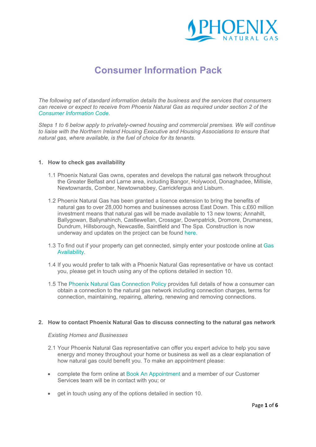 Consumer Information Pack