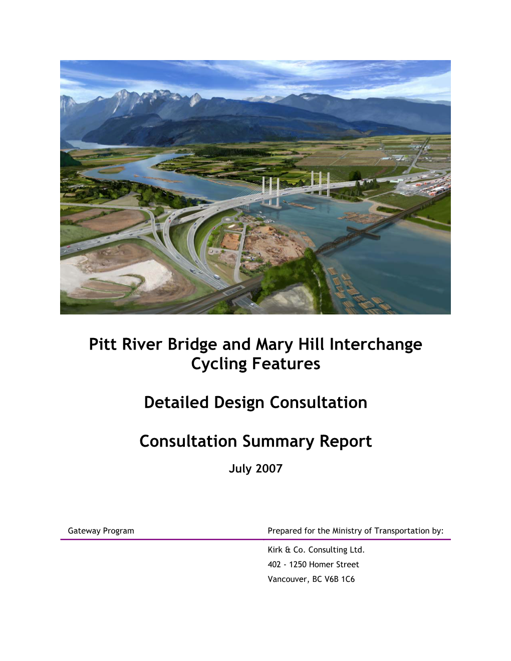 Pitt River Bridge and Mary Hill Interchange Cycling Features