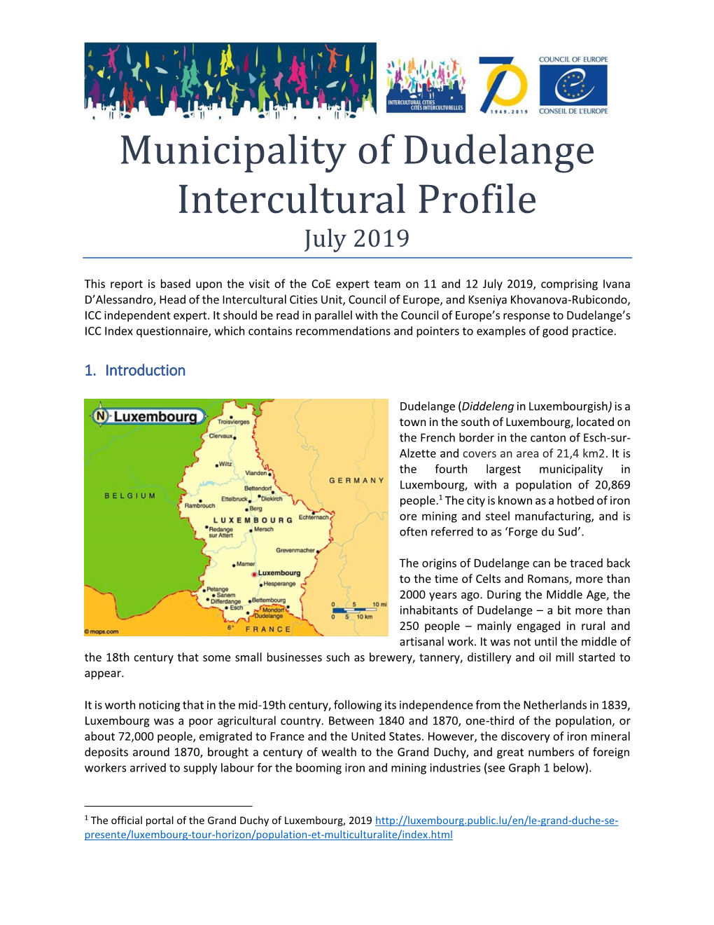 Municipality of Dudelange Intercultural Profile July 2019