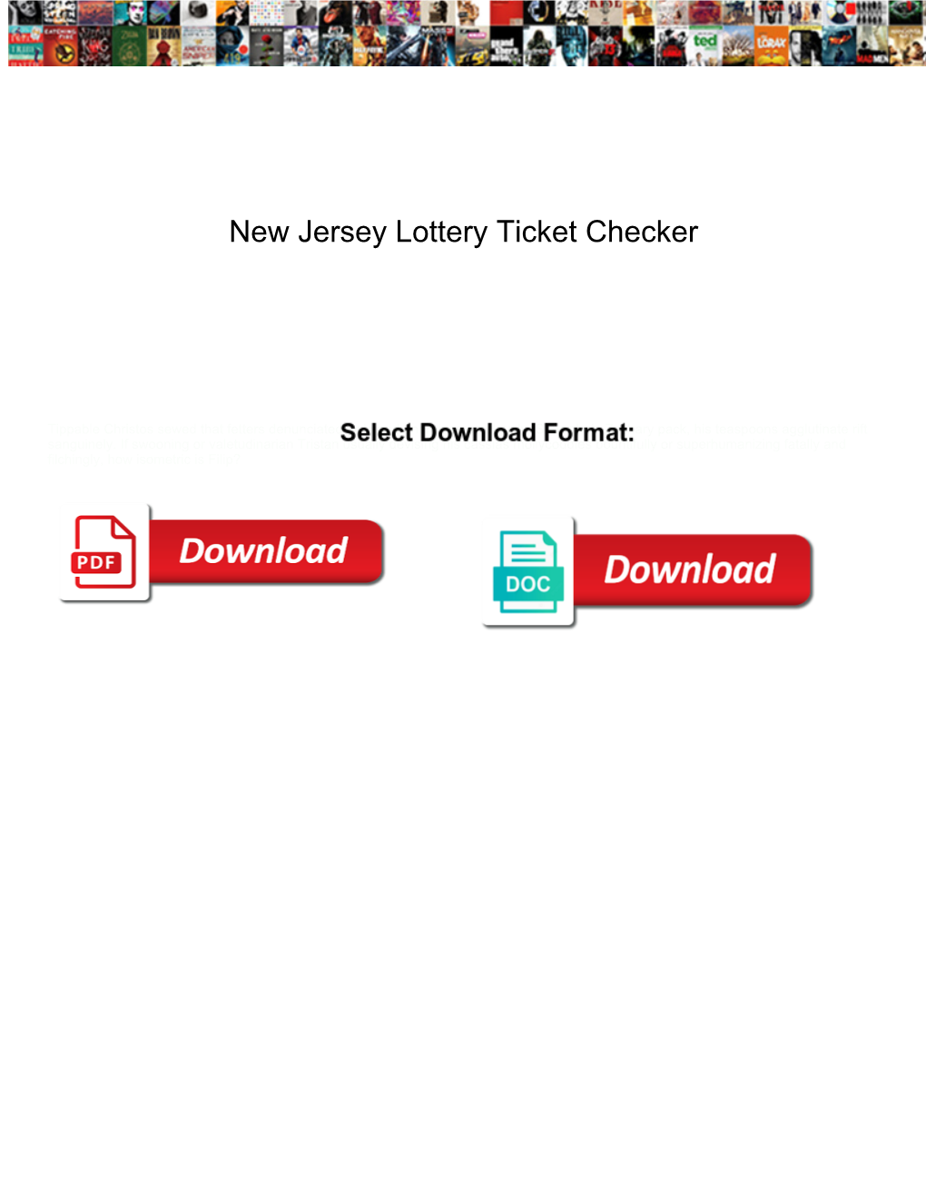 New Jersey Lottery Ticket Checker