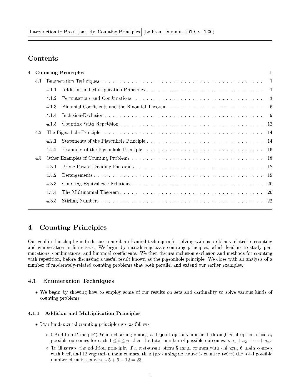 Contents 4 Counting Principles