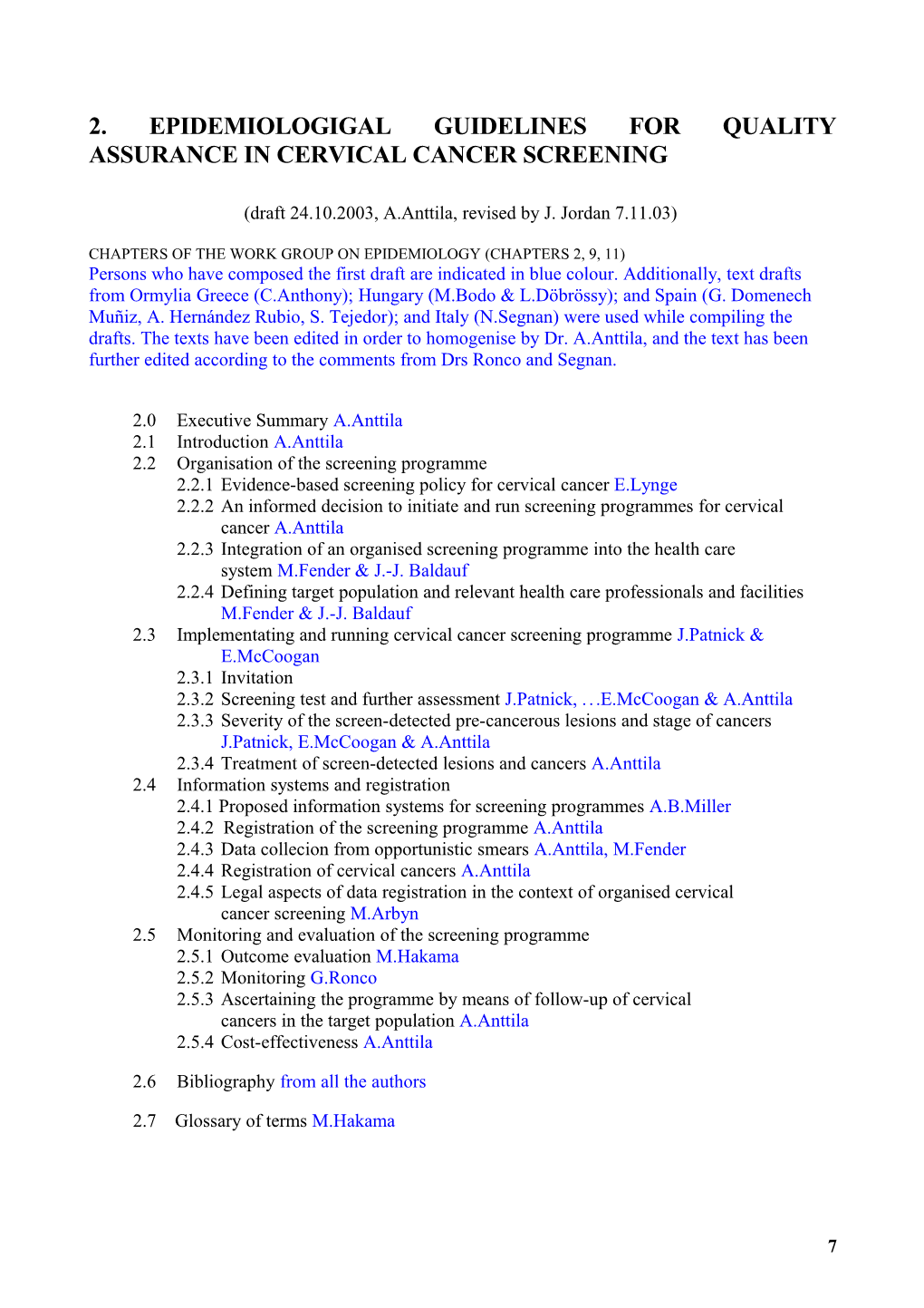 2. Epidemiologigal Guidelines for Quality Assurance in Cervical Cancer Screening