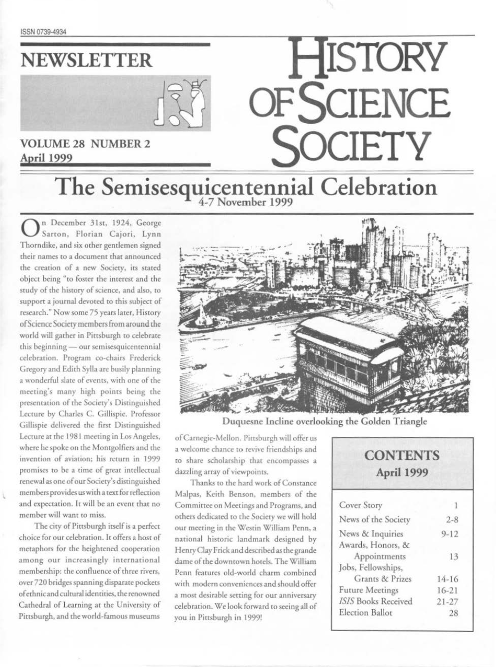 April1999 SOOETY the Semisesquicentennial Celebration 4-7 November 1999