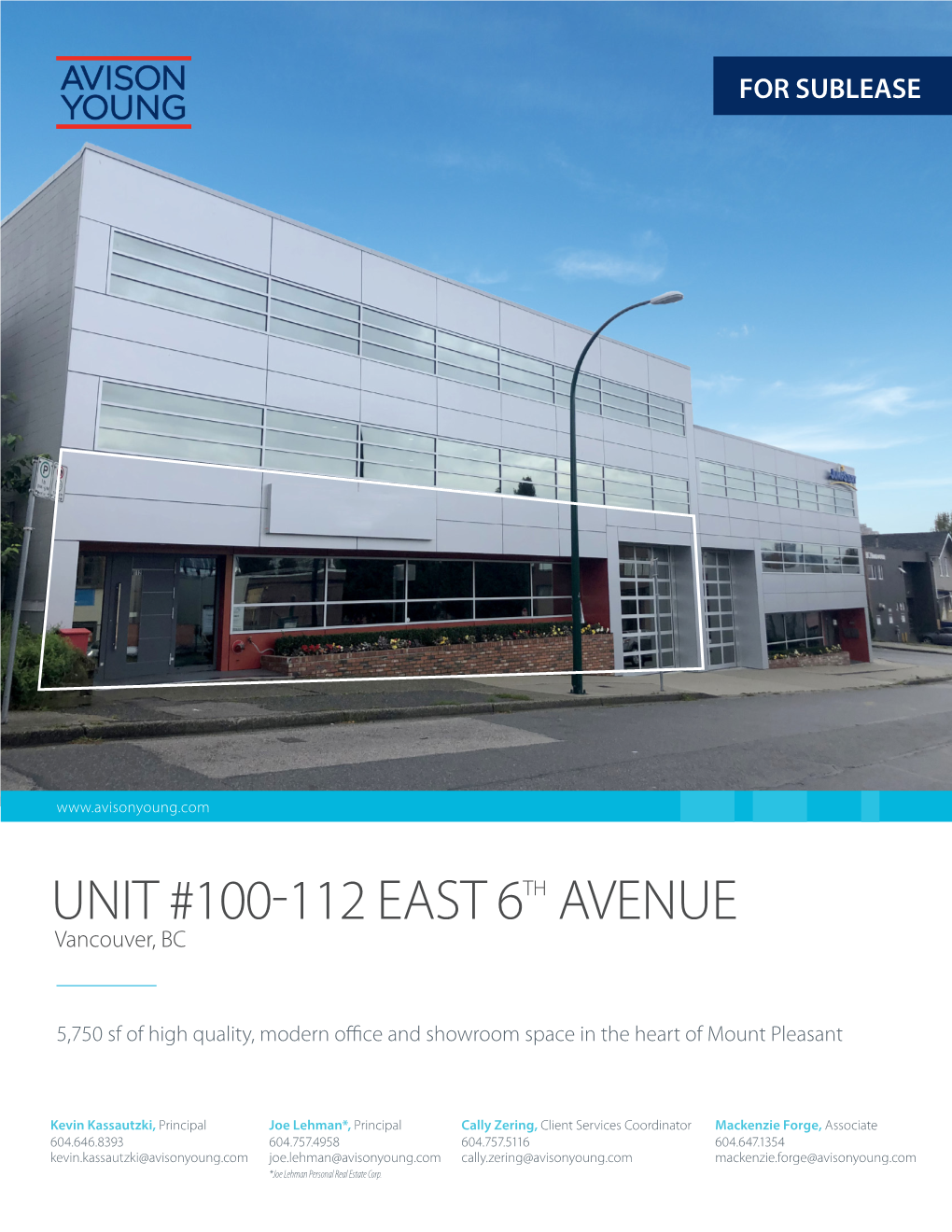 UNIT #100-112 EAST 6TH AVENUE Vancouver, BC