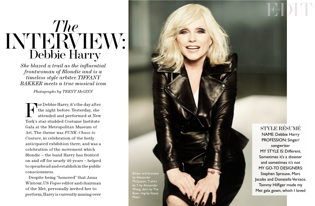 Debbie Harry She Blazed a Trail As the Influential Frontwoman of Blondie and Is a Timeless Style Arbiter