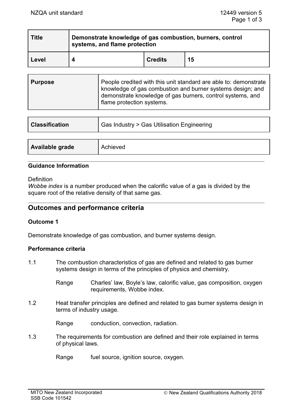 12449 Demonstrate Knowledge of Gas Combustion, Burners, Control Systems, and Flame Protection