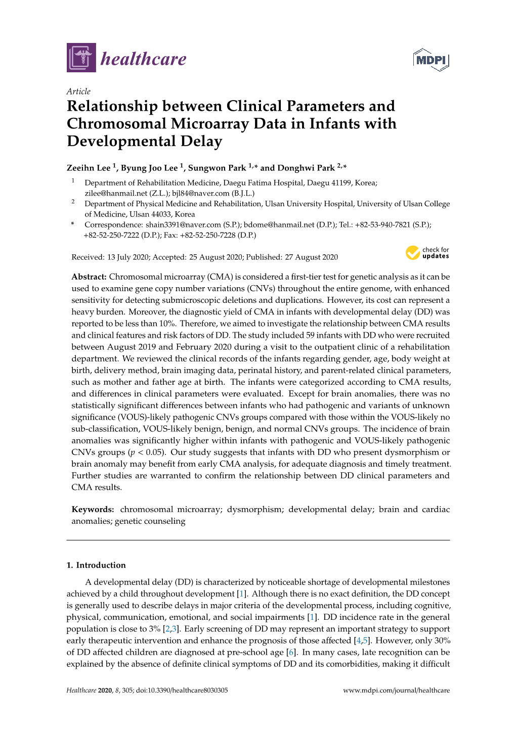 Relationship Between Clinical Parameters and Chromosomal Microarray Data in Infants with Developmental Delay