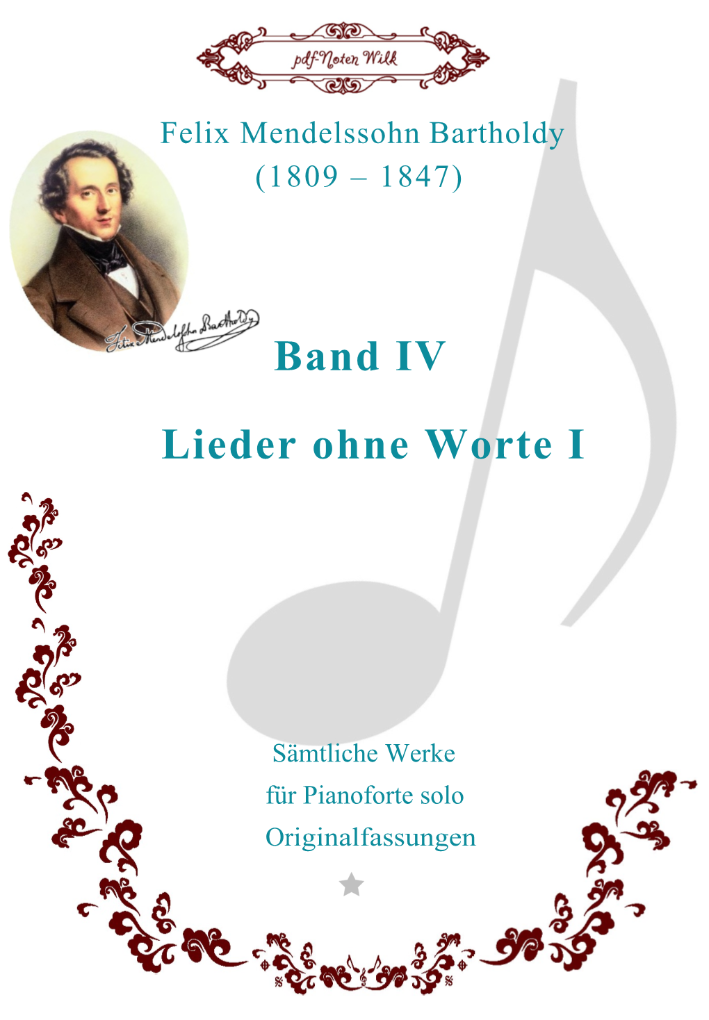 Band IV Lieder Ohne Worte I