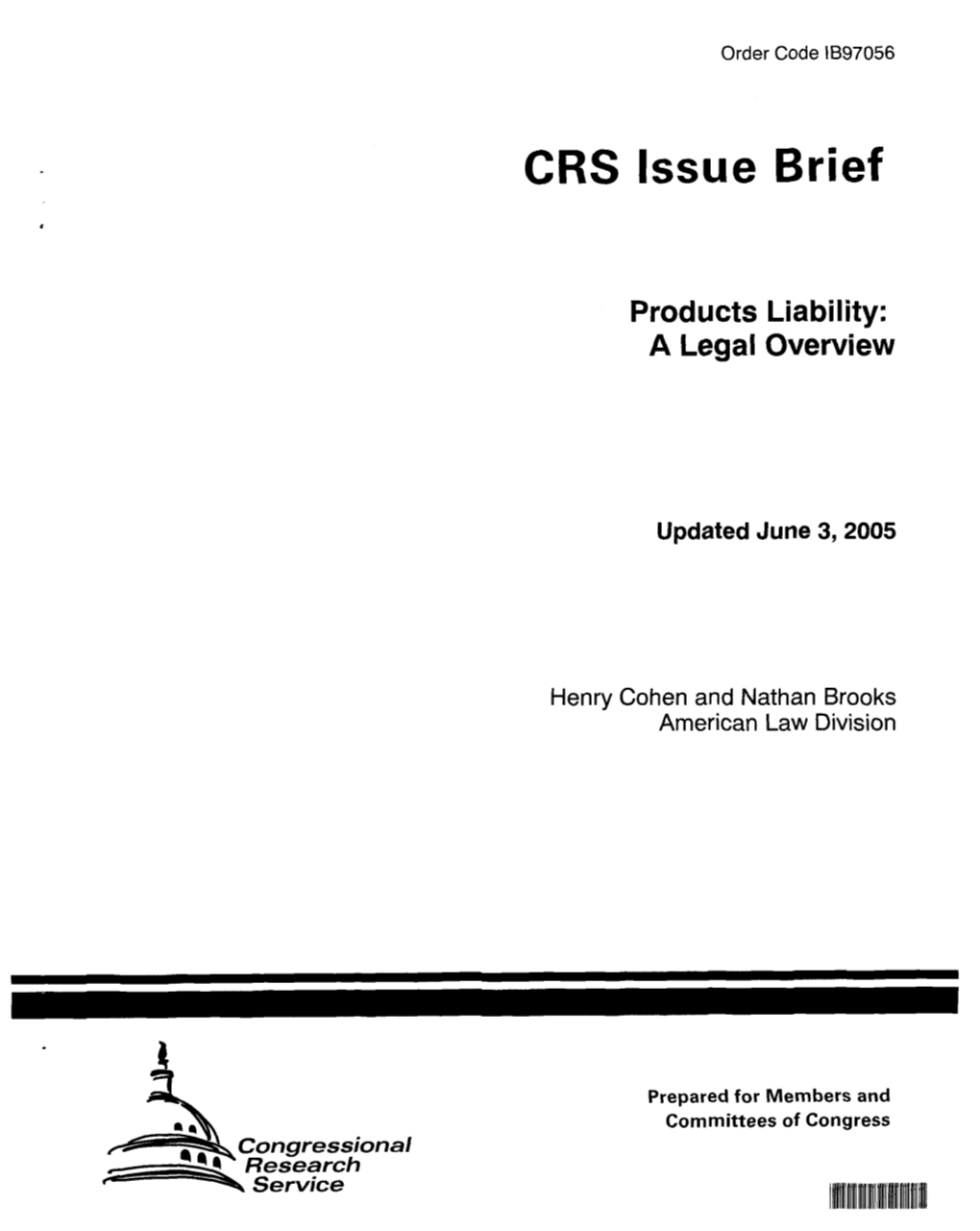 Products Liability: a Legal Overview