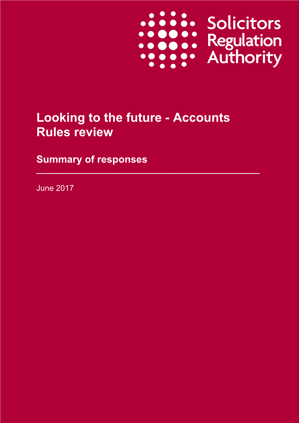 Looking to the Future - Accounts Rules Review
