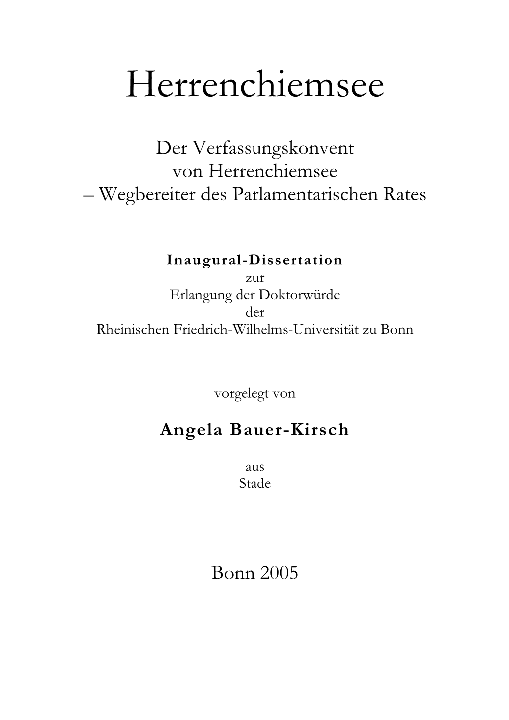 Der Verfassungskonvent Von Herrenchiemsee – Wegbereiter Des Parlamentarischen Rates