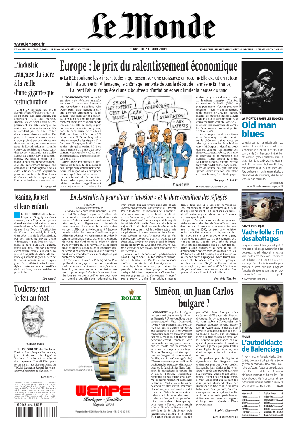 LE MONDE/PAGES<UNE>