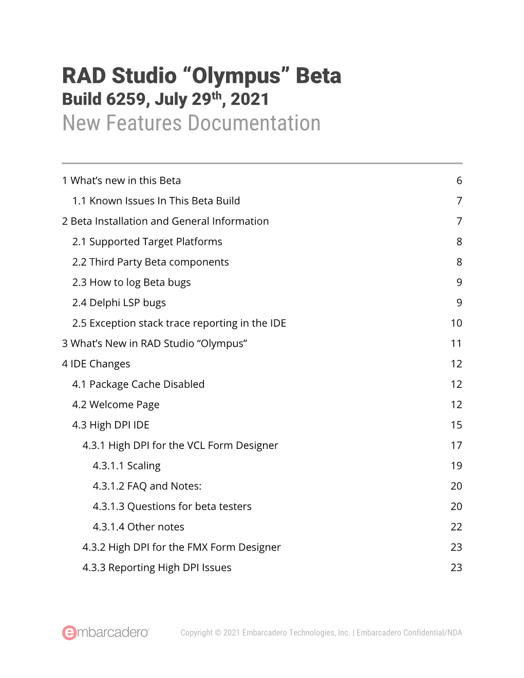 RAD Studio “Olympus” Beta New Features Documentation