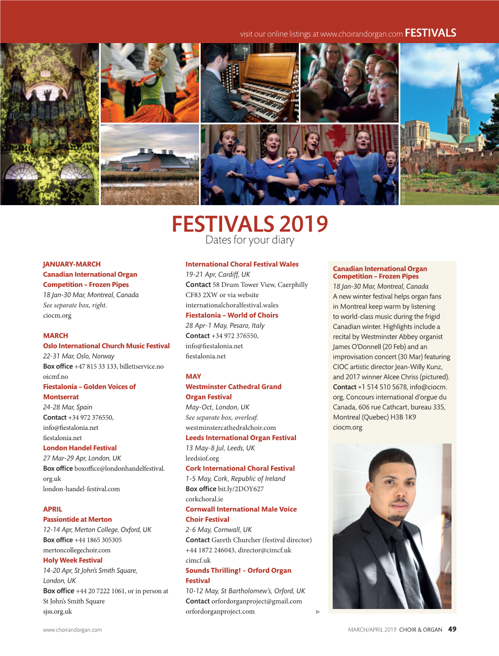 FESTIVALS 2019 Dates for Your Diary