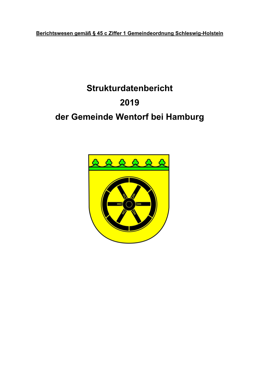 Strukturdatenbericht 2019 Der Gemeinde Wentorf Bei Hamburg